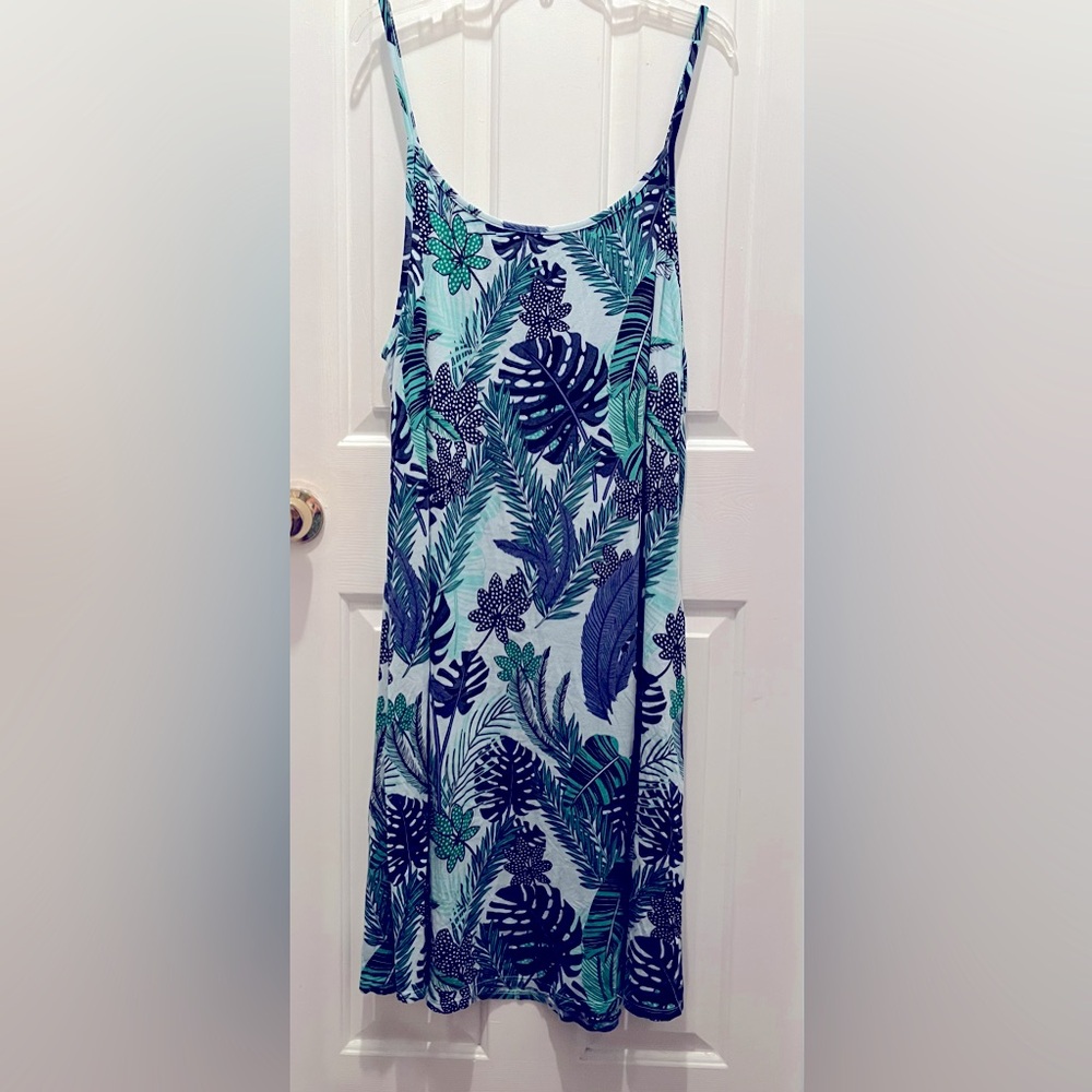 Tropical Leaf Print Dress